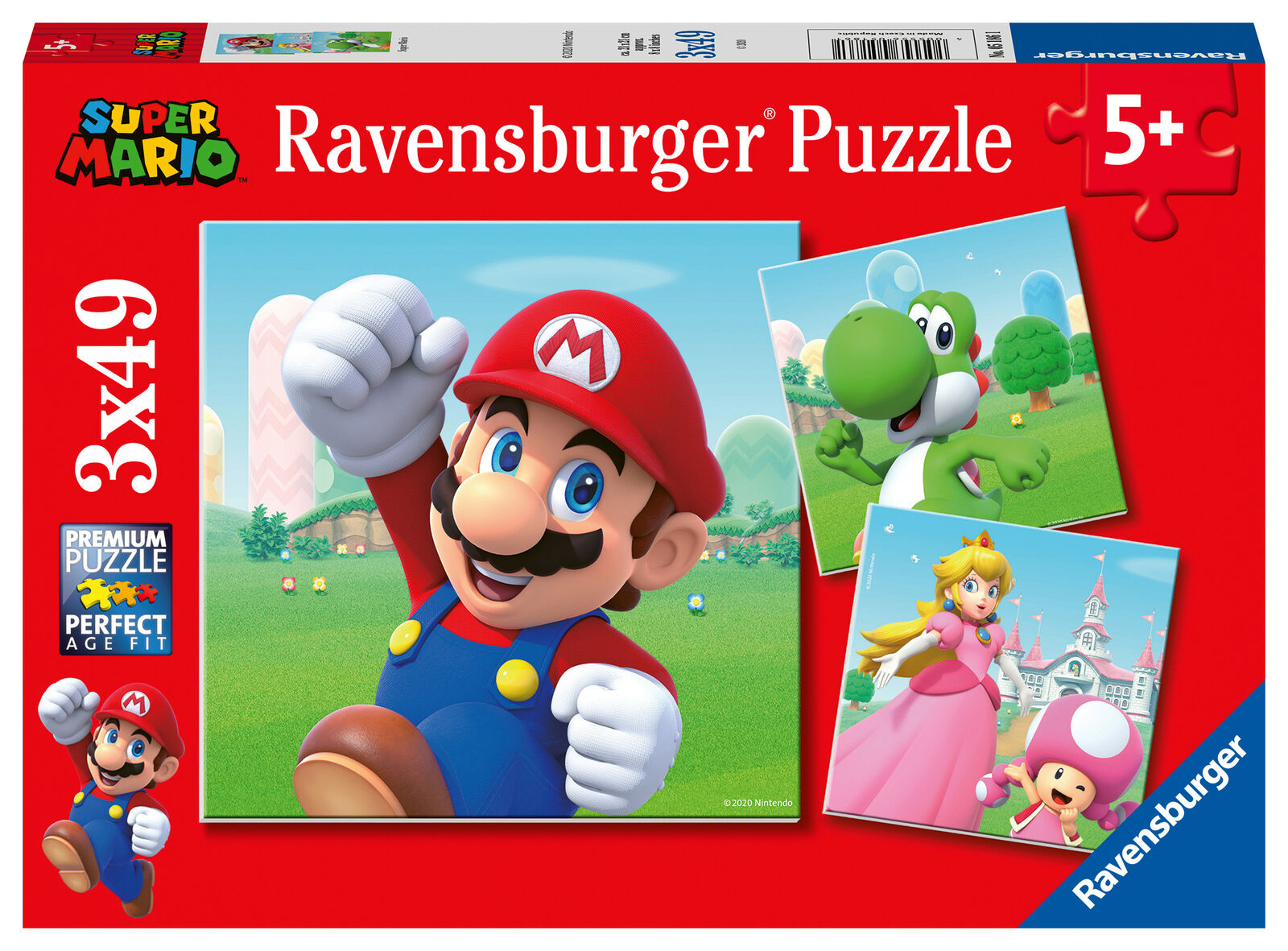 5186 Ravensburger Super Mario Jigsaw Puzzle 3x 49pc Children Age 5 Years+