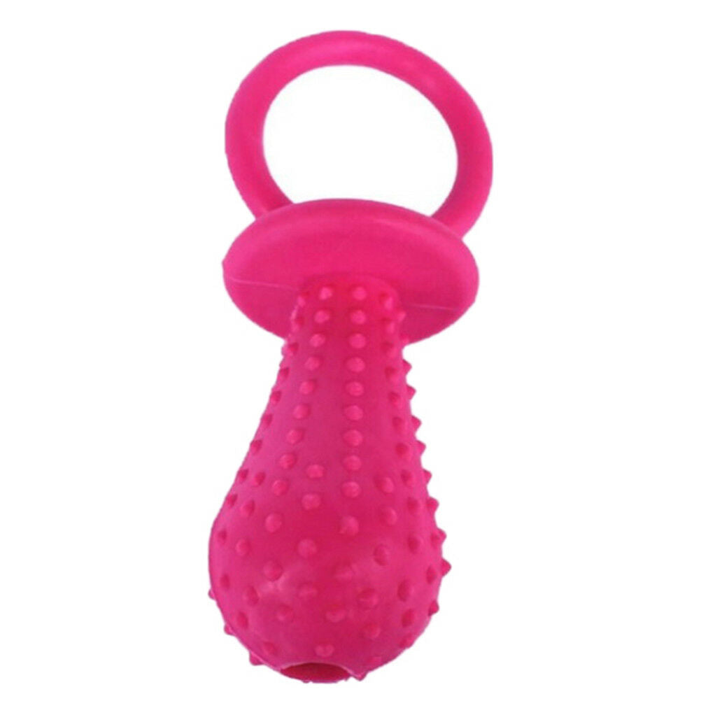 1pc pet chew bell rubber pacifier dog toys bite resistant clean teeth rand.l8