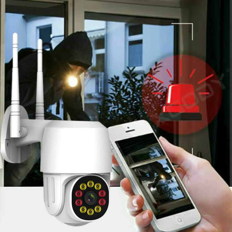 360Â° Wireless CMOS 1080P WiFi  Outdoor IP Camera Home Security IR Webcam w/Light