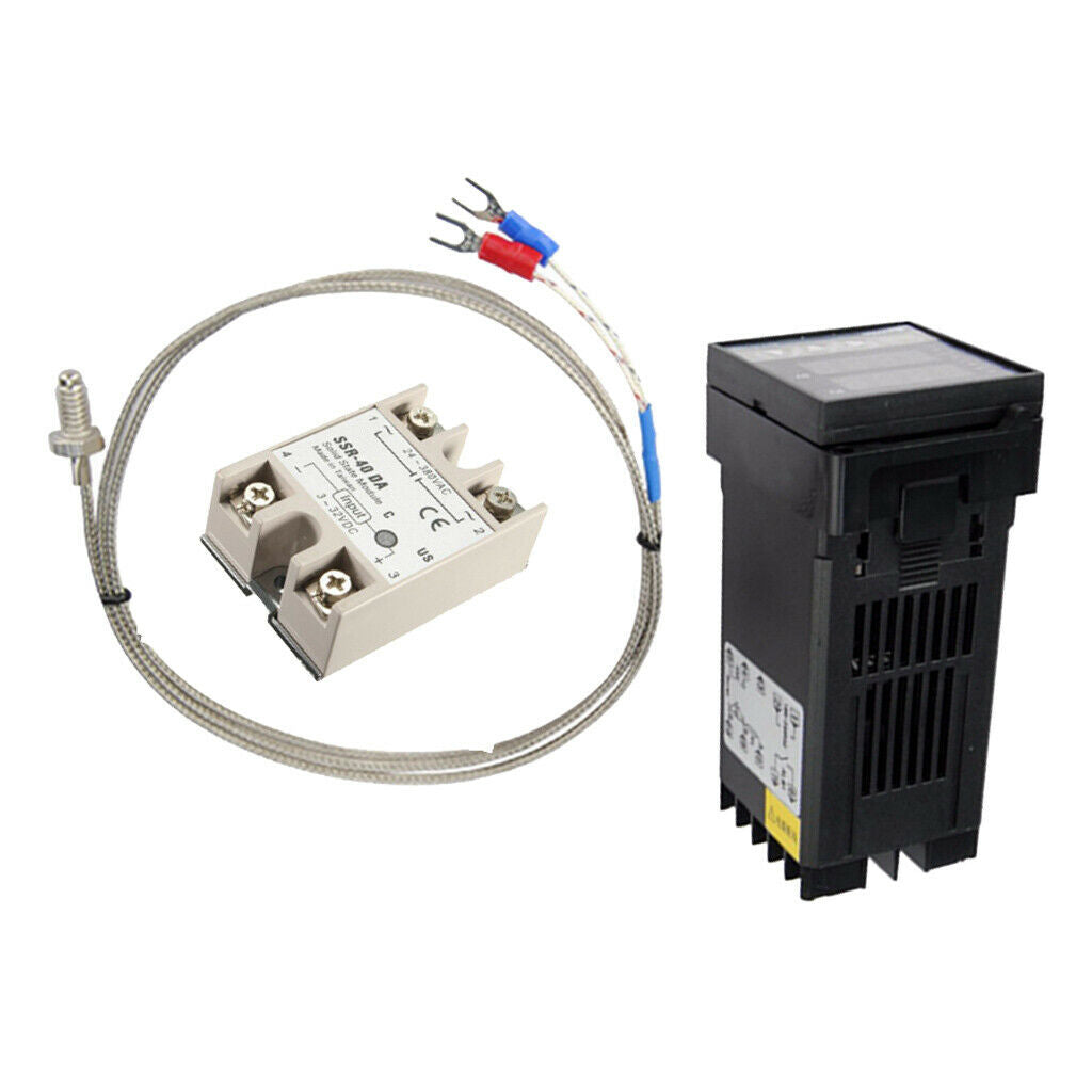 110-240V REX-C100 Temperature Controller + max.40A SSR + K Thermocouple Set