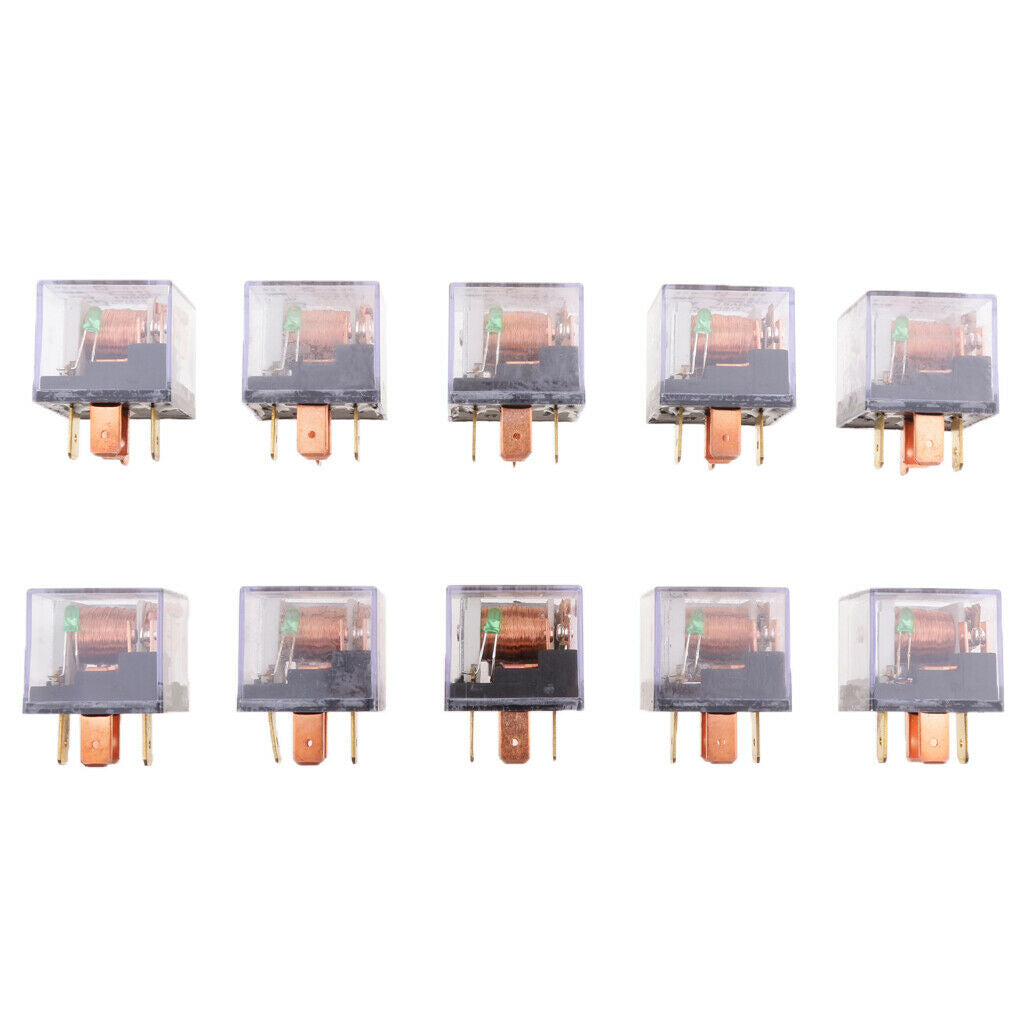 10 Pieces Car Motorcycle Boat 12V 80A 5Pins SPDT Relay Normally Open Contact