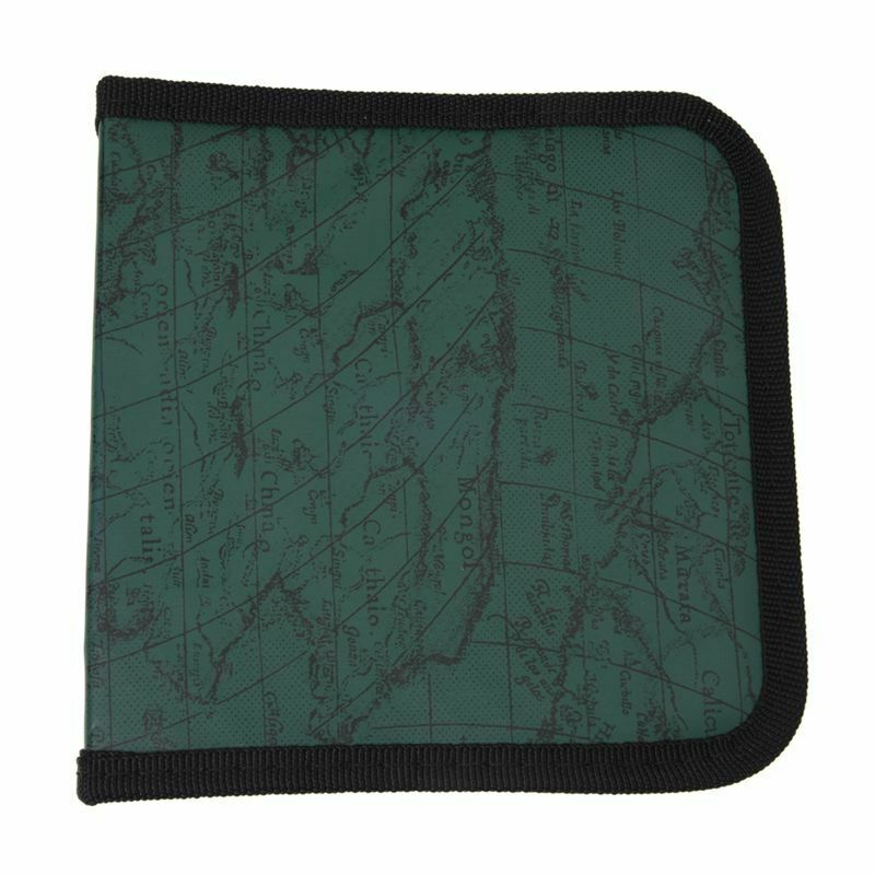 40 Disc Fashion Map CD DVD Storage Holder Sleeve Case Box Wallet Bag Album ZipL3