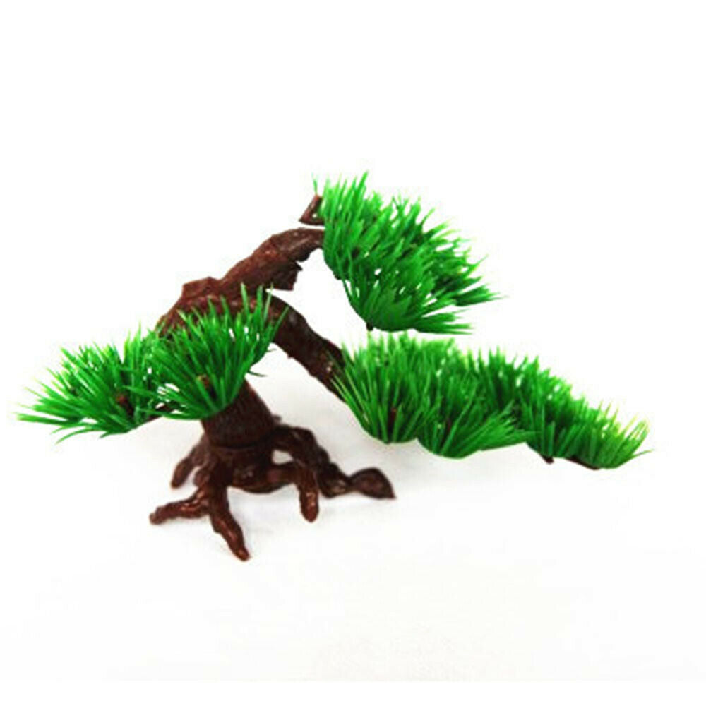 Artificial Plastic Bonsai Pine Tree Fish Tank Decors Aquarium Home Accessory *1