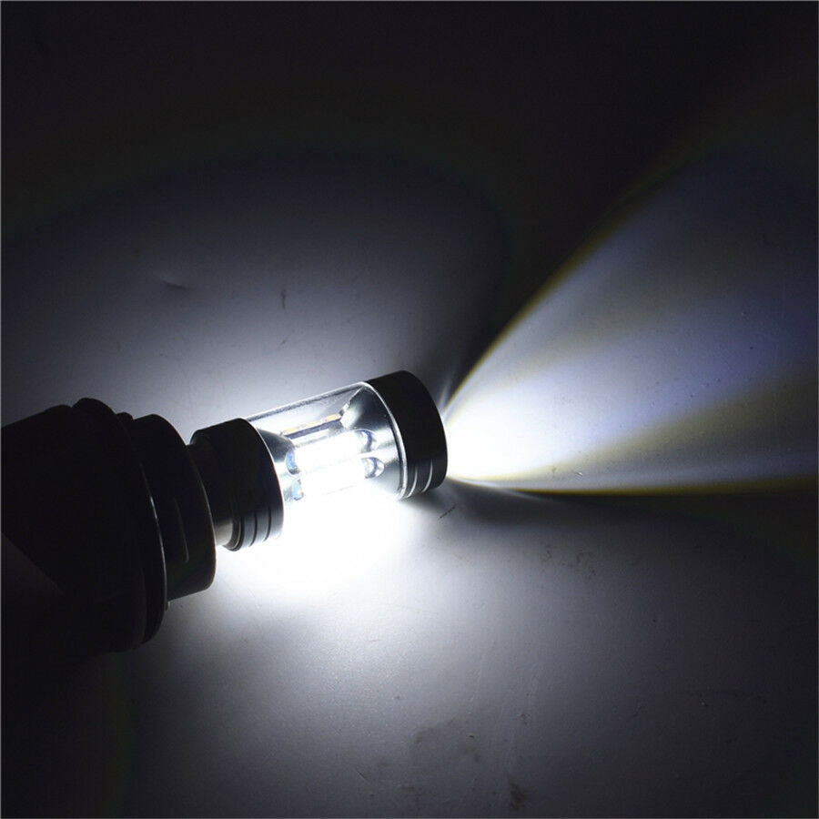 100W 3-Side 22SMD White BA20D Motorcycle Headlight Hi/Lo Beam DRL Driving Light