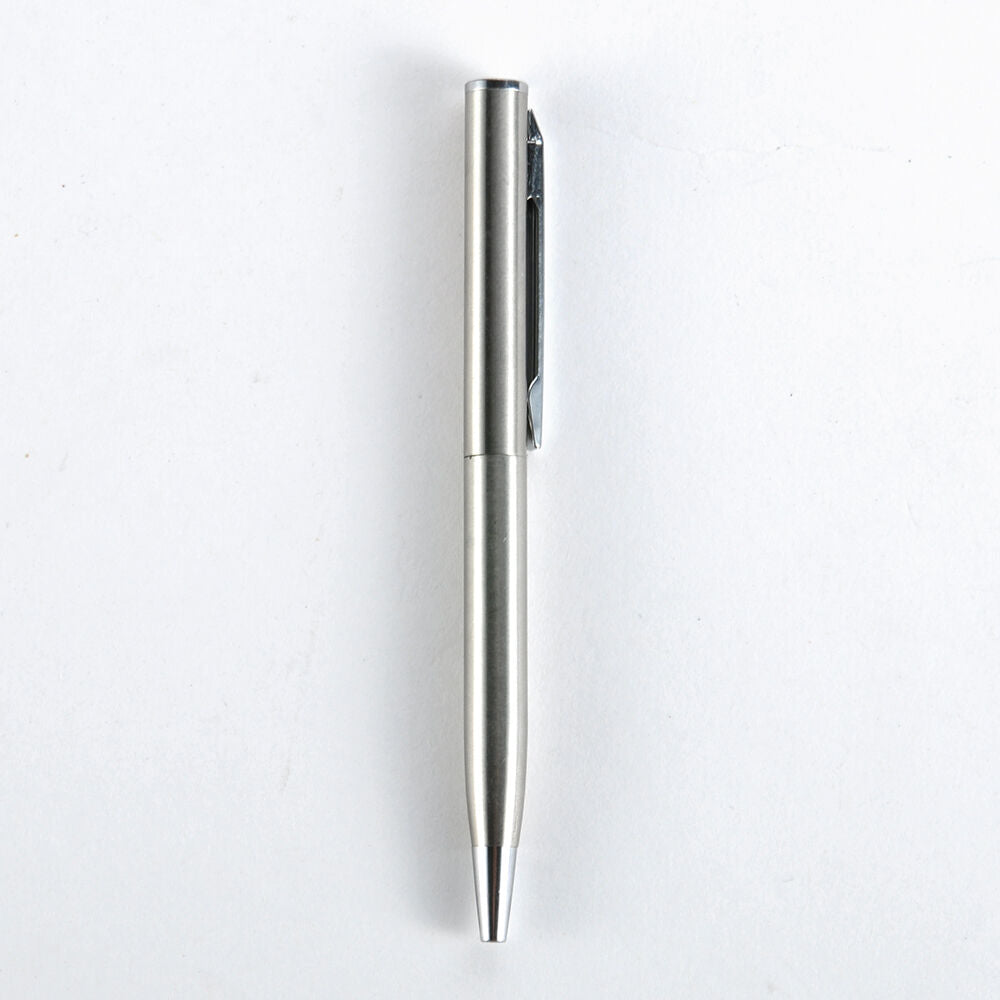 New Stainless Steel Office Retractable Ballpoint Pen Black Ink 0.7mm Stationery