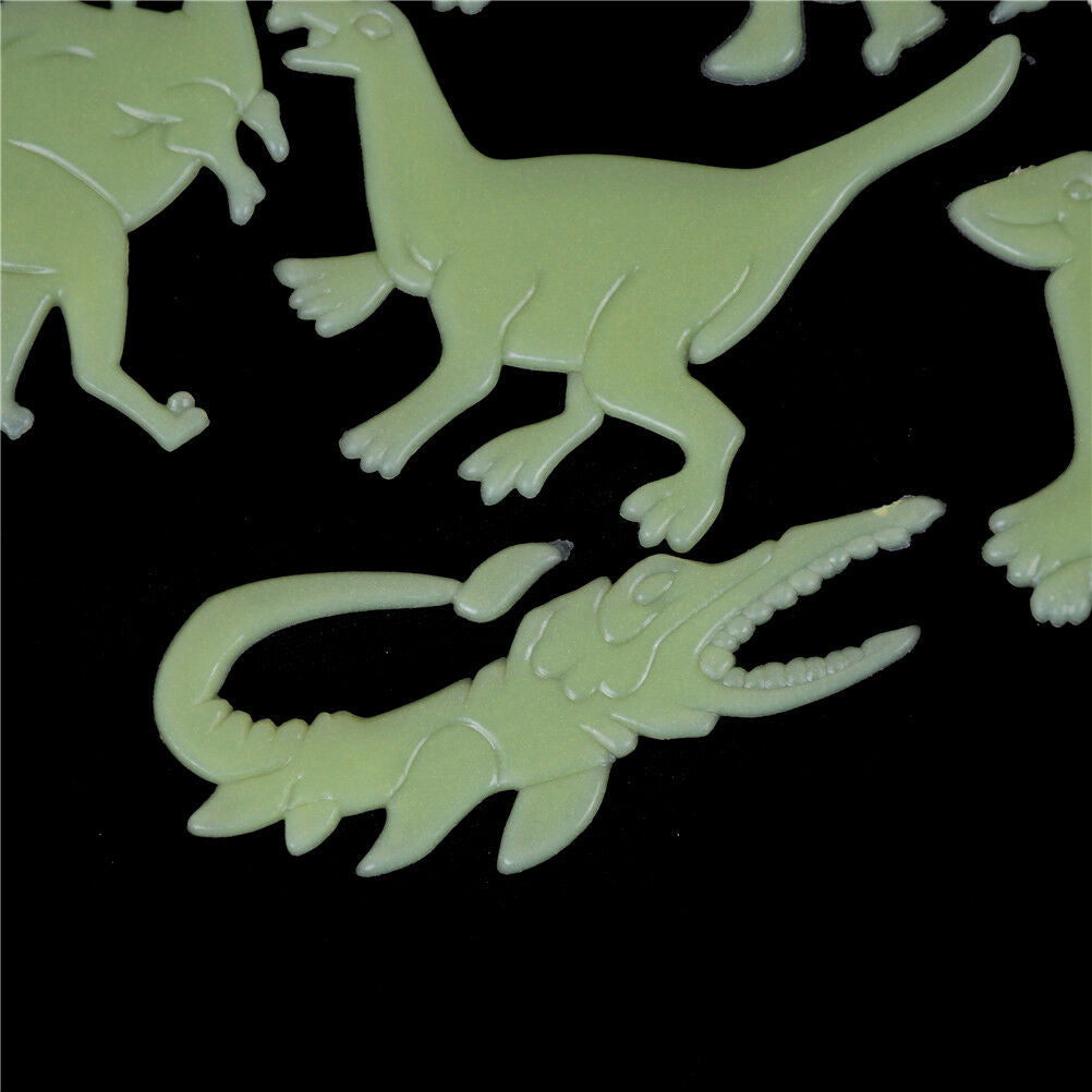 9x Glow in the Dark Luminous Dinosaurs Stickers Kids Room Wall Art DecoratioADD