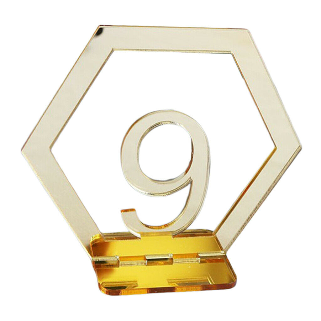 Table Numbers with Base Table Decor for Birthday Charity Ball Golden 9