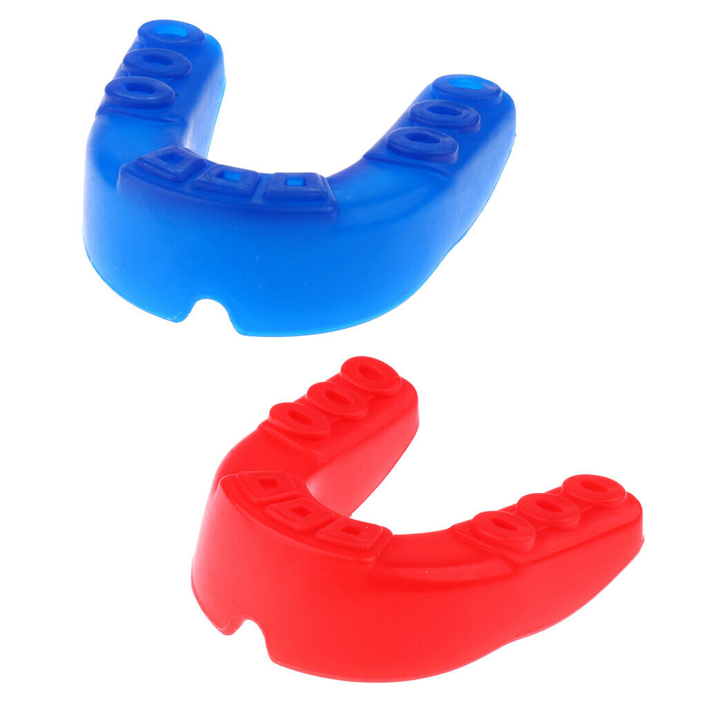 2x Boxing Gum Shield MMA Martial Arts Mouth Guard Teeth Protection Red & Blue