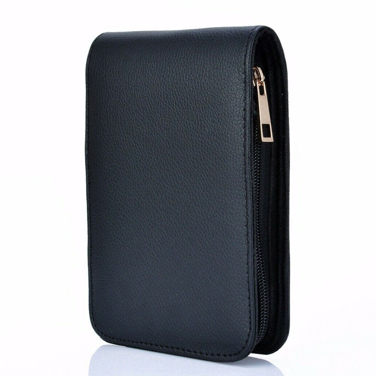 12 Pens Fountain Pen Roller Leather Case Holder Stationery For Student Black