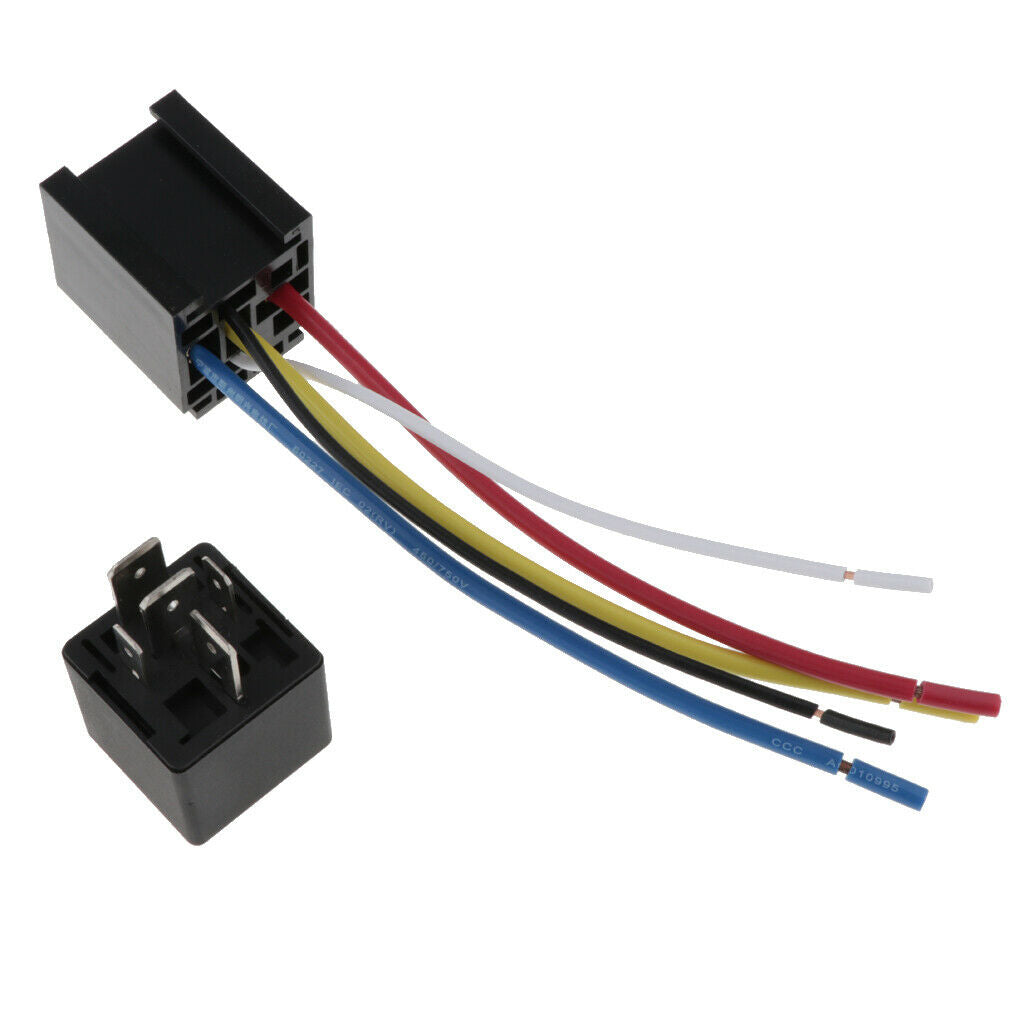 Car 80A 5 Pin Wires Relay Socket Harness Connector with  Socket