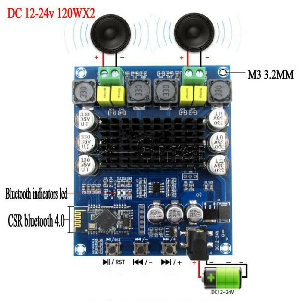 Bluetooth 4.0 TPA3116D2 120W x 2 Wireless Audio Receiver Digital Amplifier Board