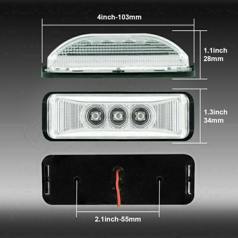 Marker Clearance Amber 10 Pcs Waterproof 3 LED Turn signal Light Truck Trailer