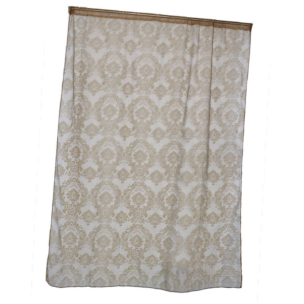 Flocking Sheer Window Curtain Tulle Voile Drape Panel Grommet Top 250x200cm