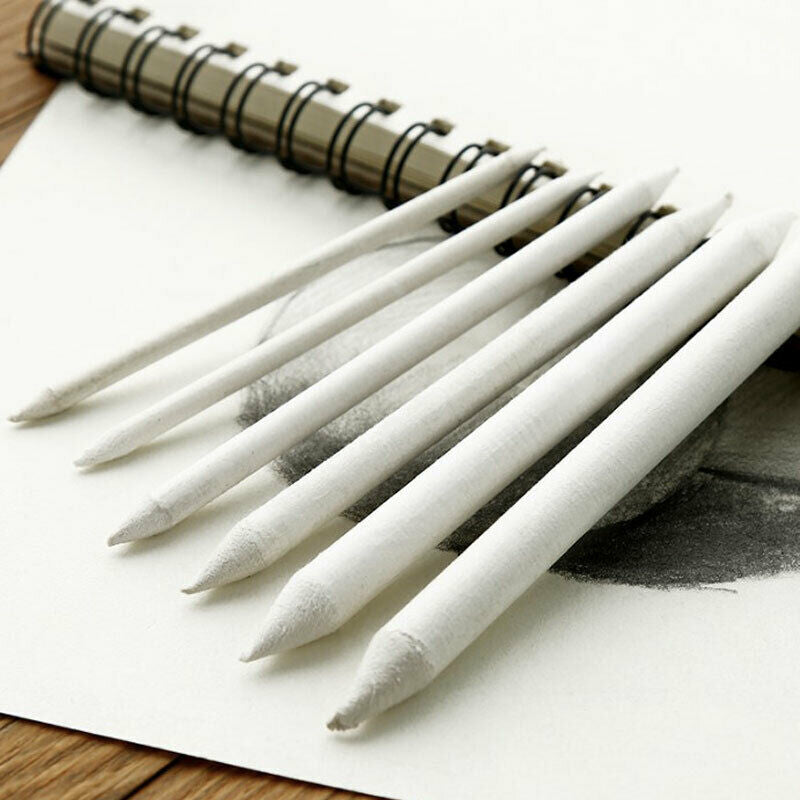 6pcs/set Blending Smudge Stump Stick Tortillon Sketch Art White Drawing C.l8