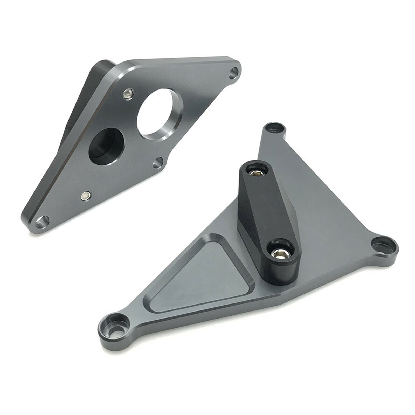 Set 2 Motorcycle Engine Cover Guard Protector Fits for SUZUKI 2016 2018 Gray
