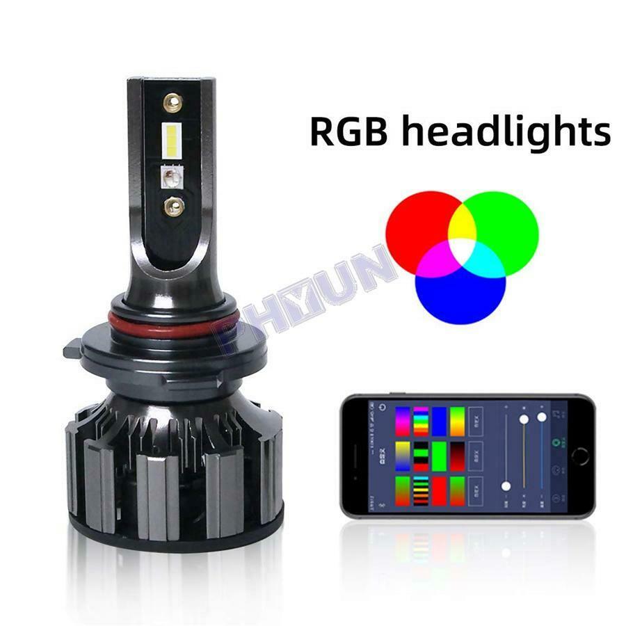 2x H8 H9 H11 Car LED Headlight Bulb Lamp Kit Phone APP Bluetooth Control 72W