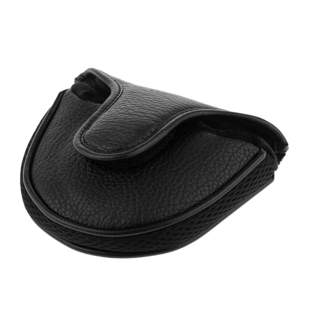 2X Soft Comfortable PU Golf Mallet Head Cover Club Protector Putter Cover Black
