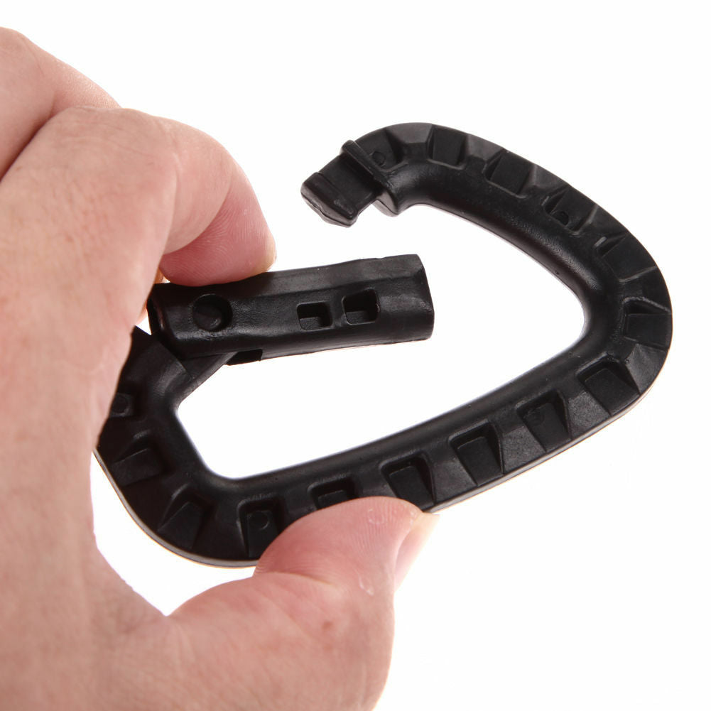 5pcs Outdoor Carabiner D-Ring Key Chain Clip Hook Camping Plastic Buckle EBBDAU