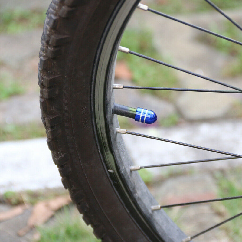 4pcs Car Motorcycle Wheel Tire Tyre Dust Valve Cap Covers -Blue Bullet Shape