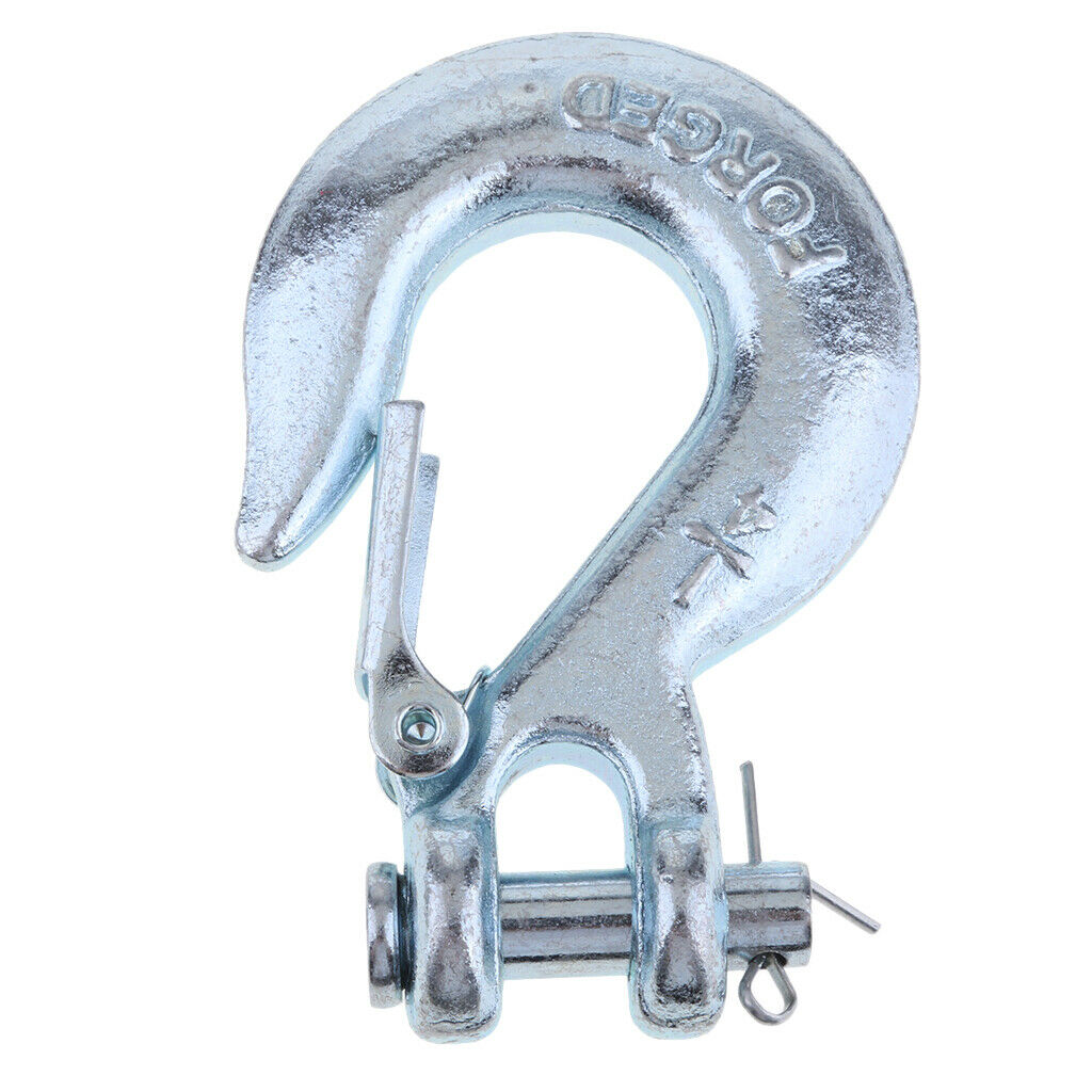 2pieces 1/4" Winch Hook with Clevis Safety Latch for Trailer ATV Boat Towing