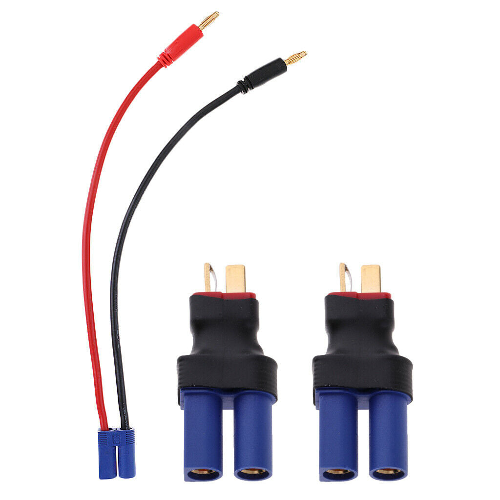 4.0mm Banana to EC5 Male Connector + EC5 T-Plug Male to Female Aircraft Battery