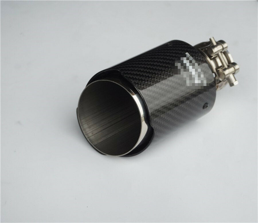 100% Carbon Fiber Muffler Trim Cover Car 54mm/89mm Exhaust Tip Escape Muffler