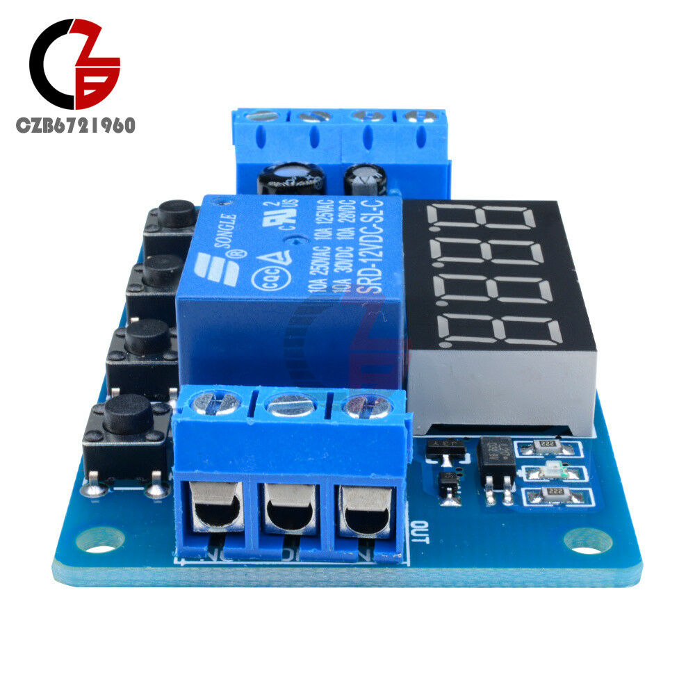 Digital 12V Delay Timer Control Switch LED Display Automation Relay Module