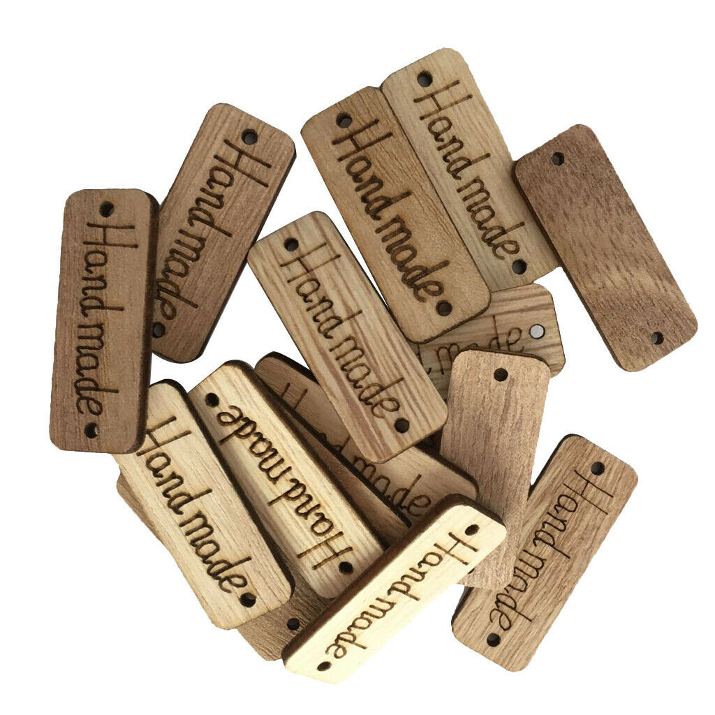 100Pcs " Handmade " Wood Buttons - Scrapbooking - Crafting - Sewing