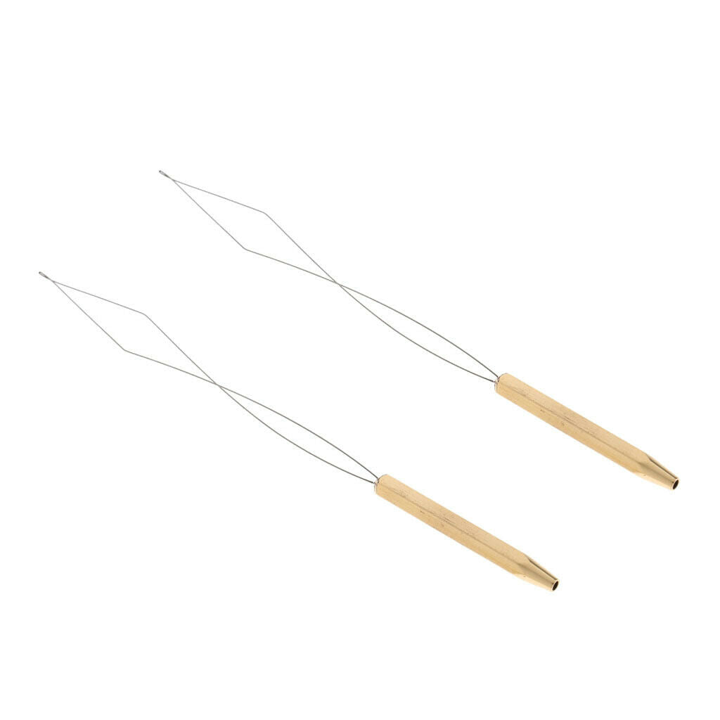 2 Pcs Fly Tying Bobbin Threader Half Hitch Handle Tool Fly Fishing