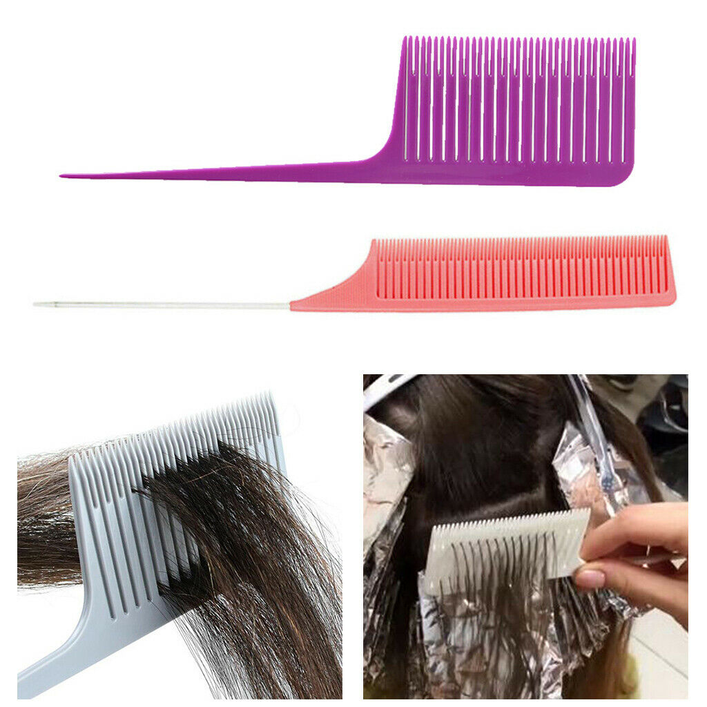 2pcs Fine&Wide Sectioning Weave Highlighting Foiling Hair Combs Styling