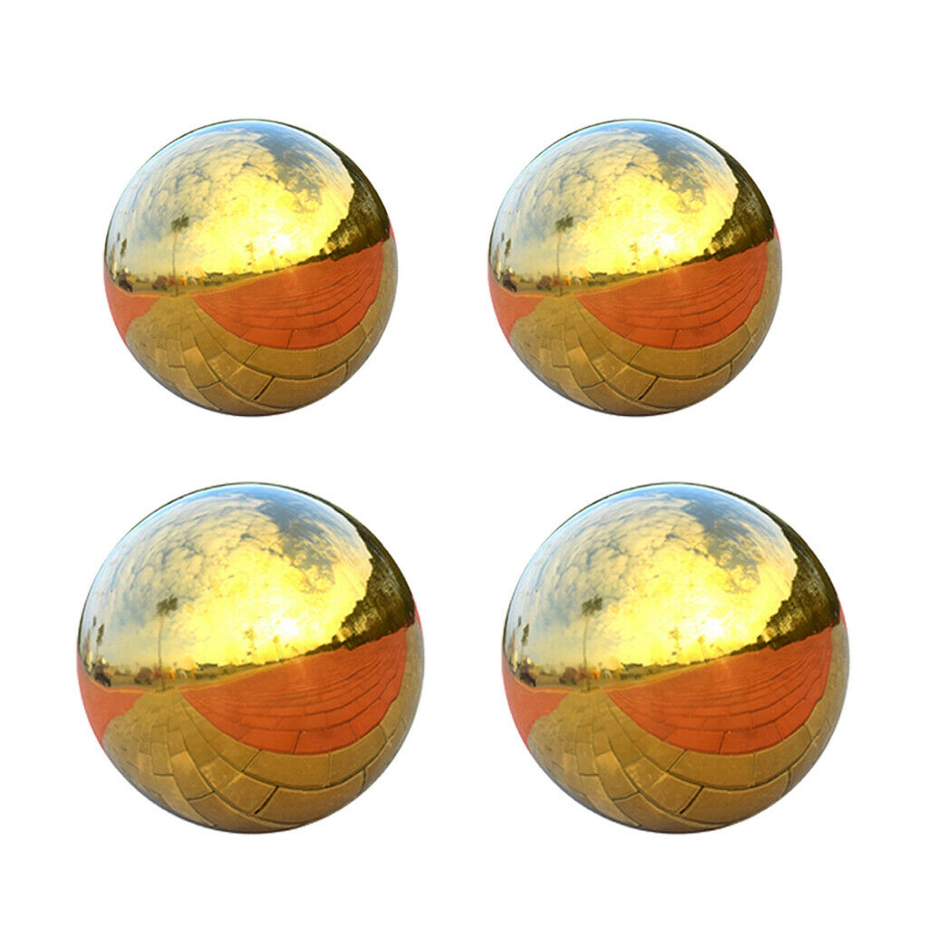 4x 304 Stainless Hollow Ball Seamless Mirror Ball Sphere Home Garden Deco