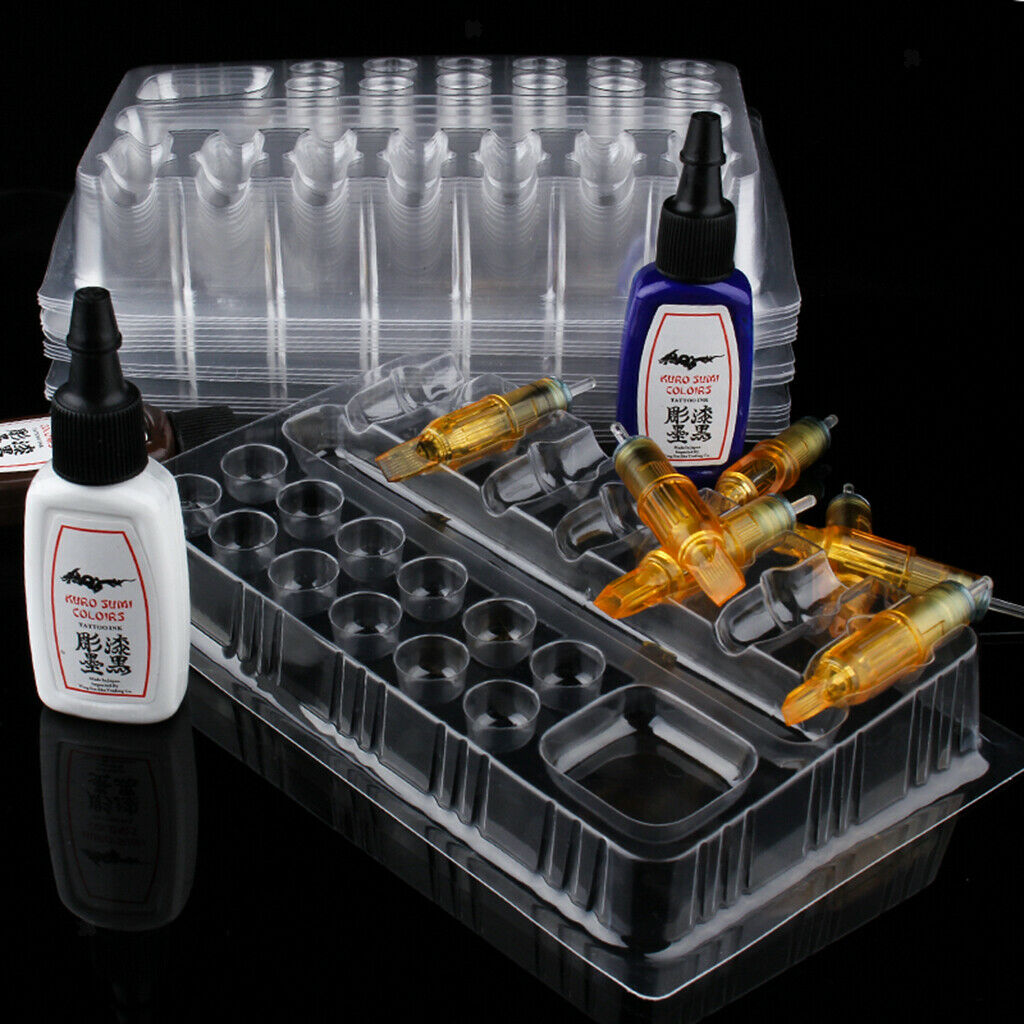 Pack Of 20 Disposable Tattoo Pigment Cups  Palette Body Art Ink Stand