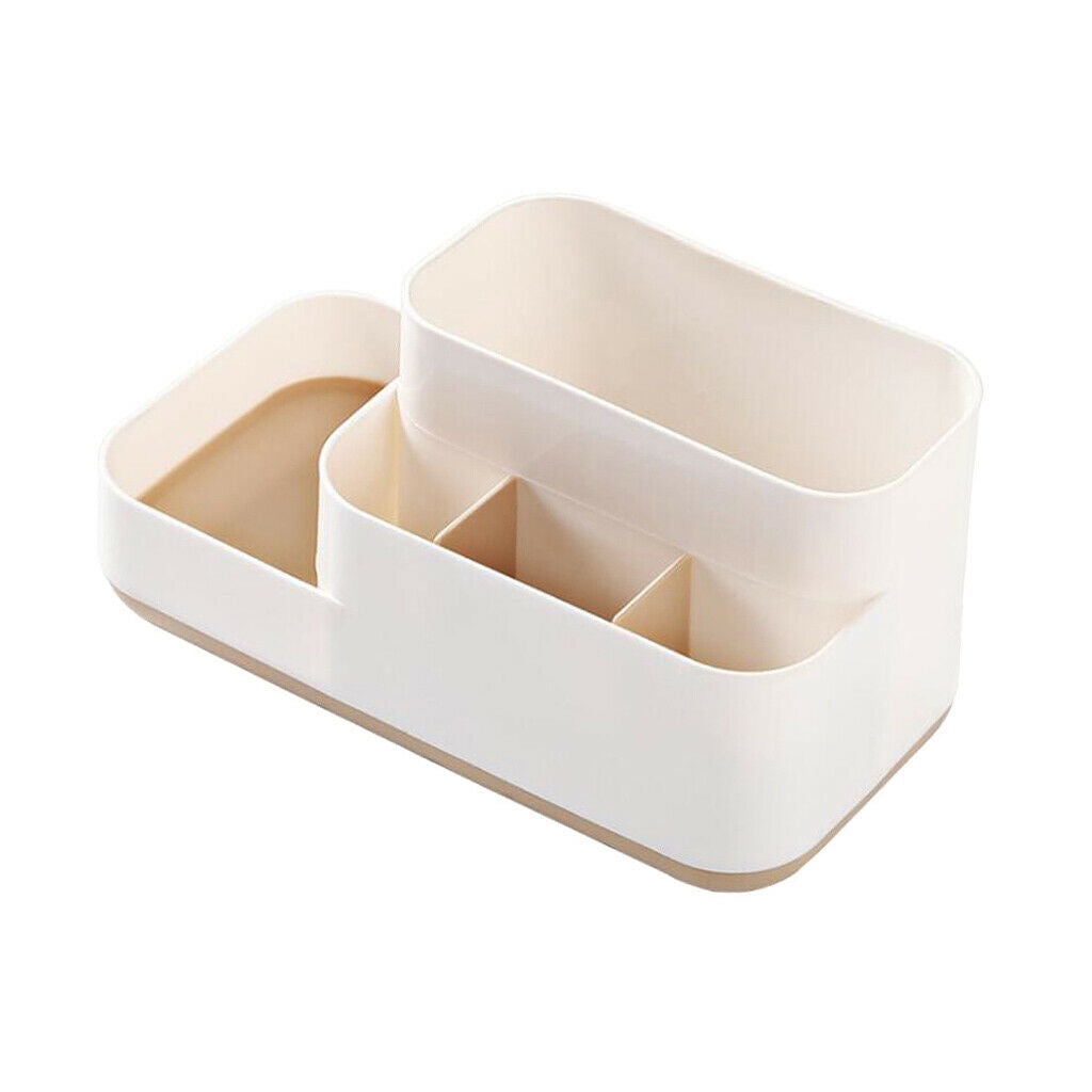Makeup Storage Box Organizer Makeup Display Brush Holder Bathroom Khaki