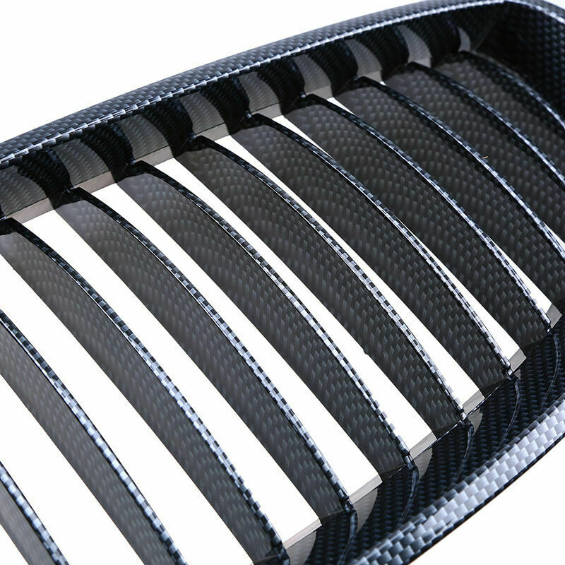 For BMW E60 525i 528i 530i 535i M5 03-09 Pair Carbon Fiber Front Kidney Grilles