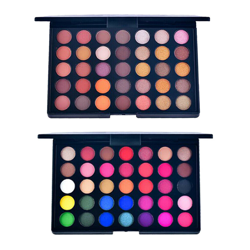 2Pcs 35 Colors Bright Eye Shadow Palette Pallete Makeup Waterproof Gifts