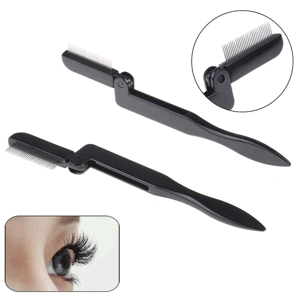 Foldable eyelash comb metal eyebrow brush tool mascara separator lash cur.l8