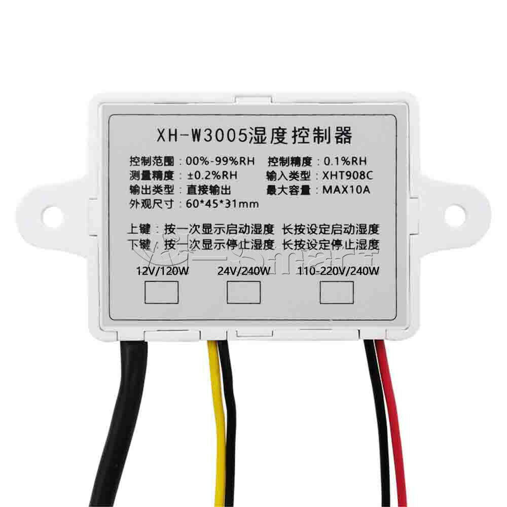 LED Digital Display Humidity Controller W3005 AC110-220V 1500W ABS