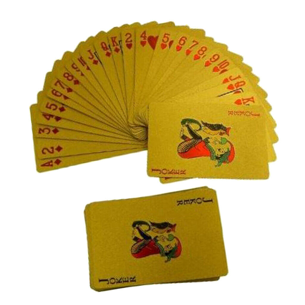 1 Set Goldleaf Plastic Playing Cards Shining Poker Set for Family Games