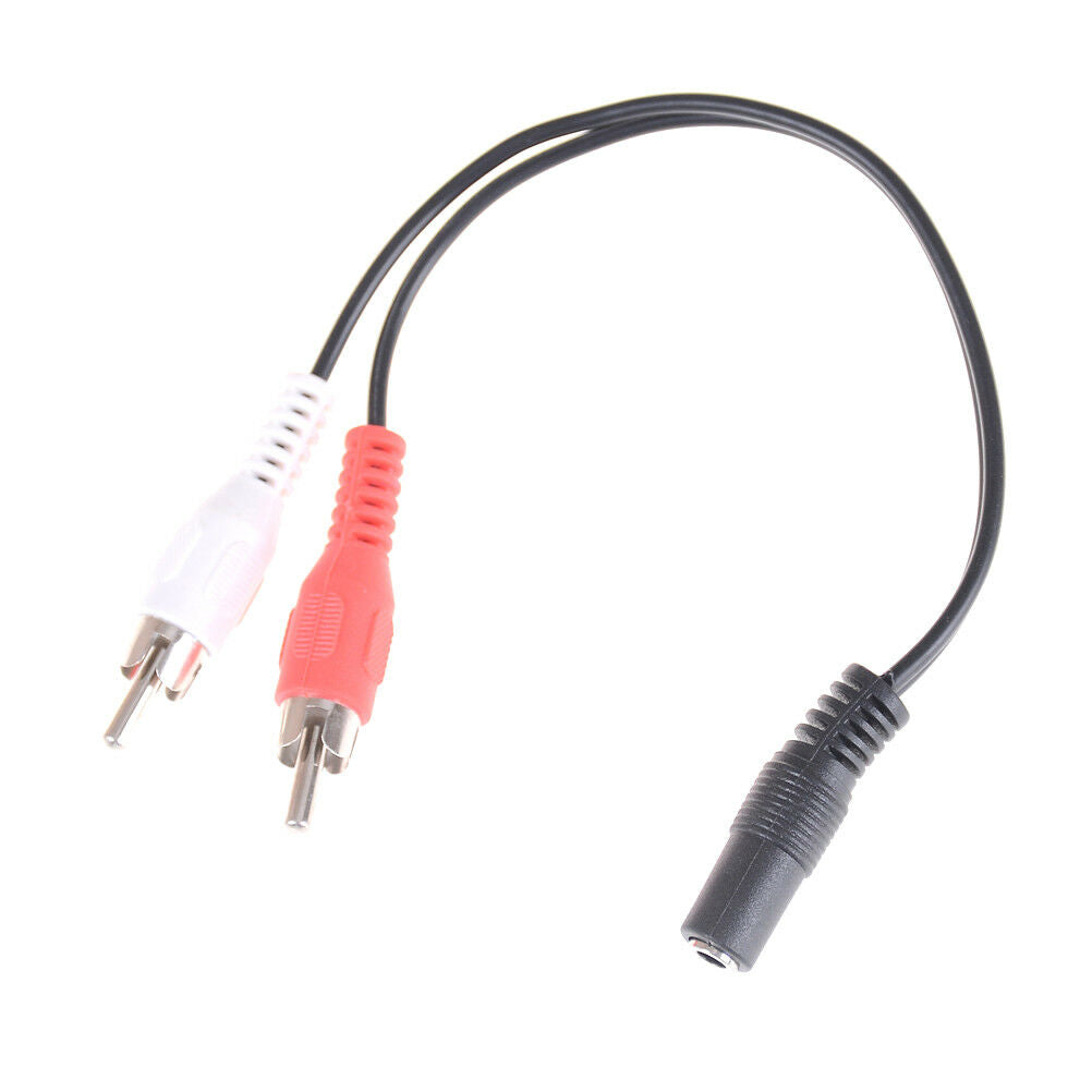 3.5mm 1/8'' Stereo Female To 2 Male RCA Jack Adapter Y Audio Cable Splitte.l8