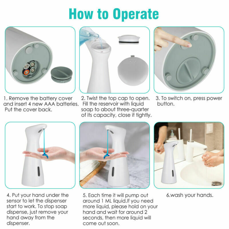 Touchless Automatic Soap Dispenser Electric IR Sensor Liquid Bathroom Home
