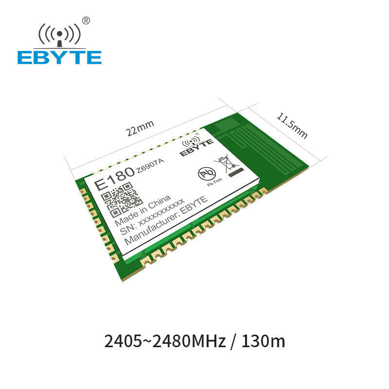 TLSR8269 IoT Wireless Soc Transceiver ZigBee 3.0 2.4GHz 7dBm 130m 32 Bit Module
