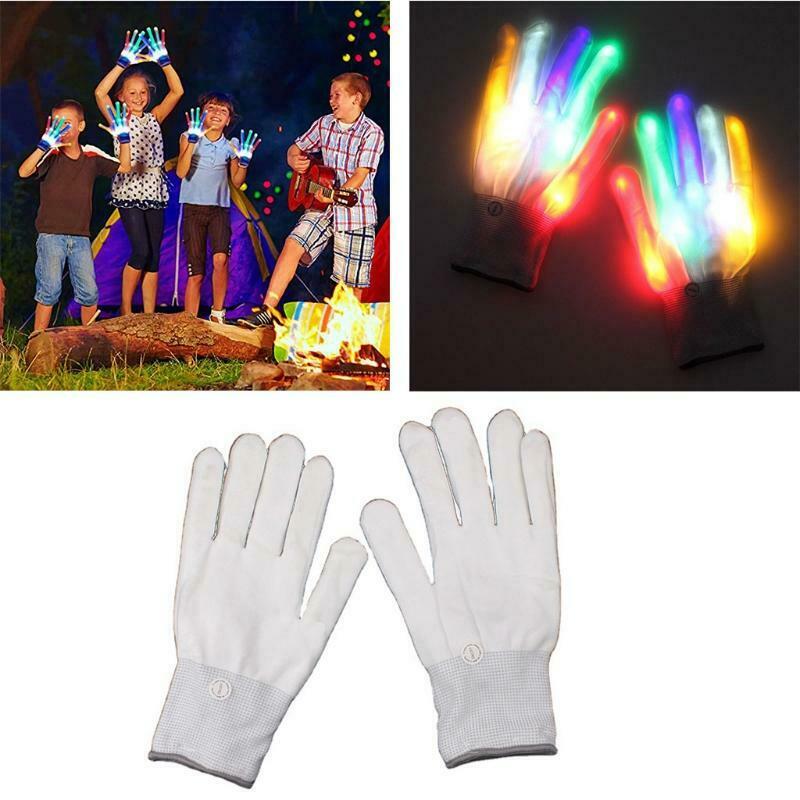 Flashing LED Gloves Glowing Fingertips Creative Photo Props Party Favor Toys