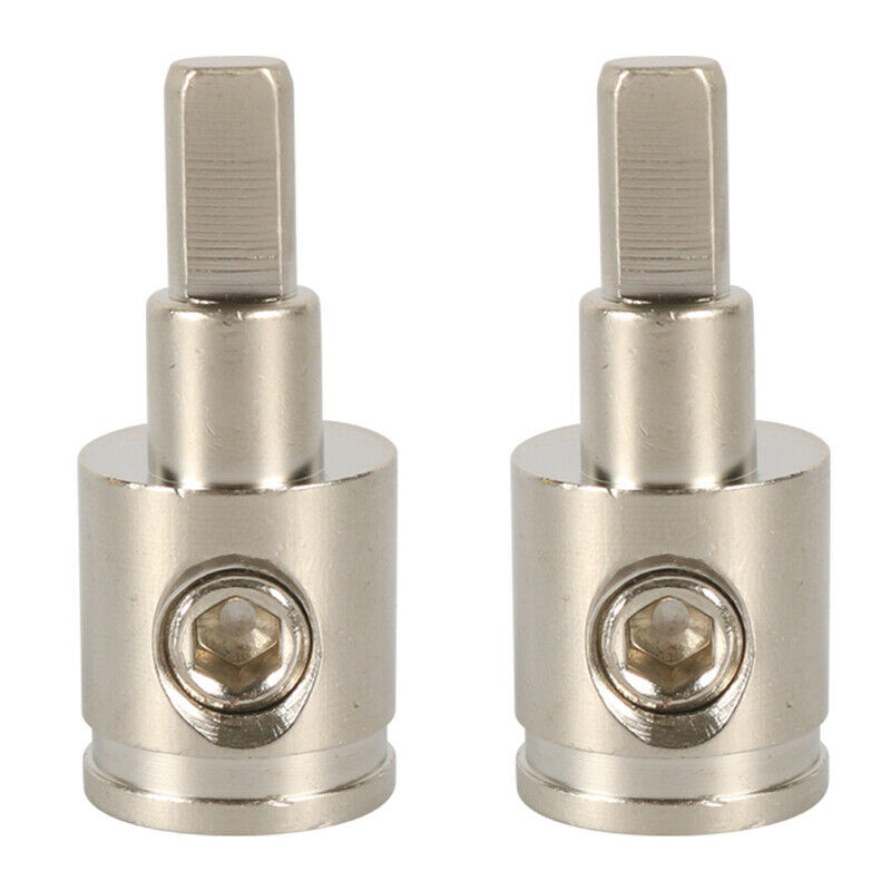 2PCS Input Wire Reducer Adapter Terminal 0 to 4 Gauge GA AWG Brass Nickel Set