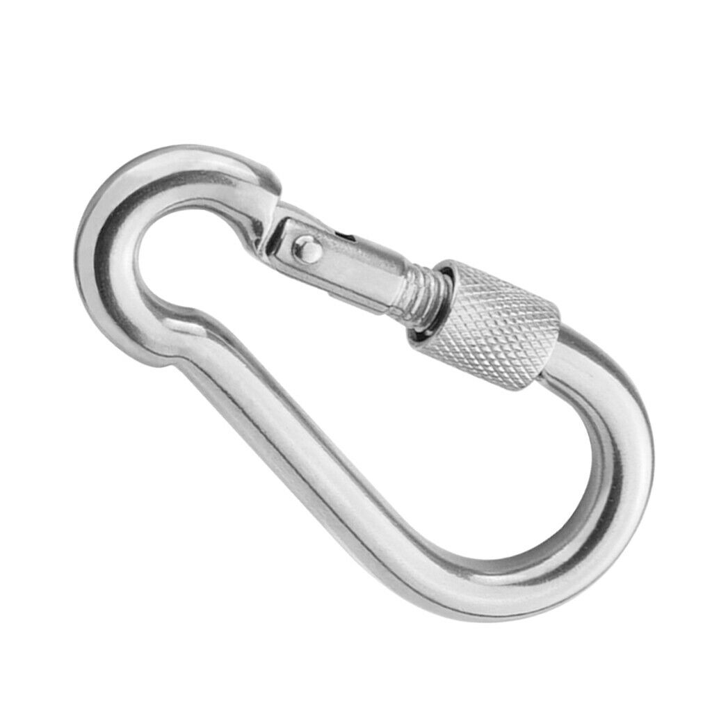 Stainless Steel Screw Gate Carabiner Clip Hiking Camping Travel Hammock Yoga