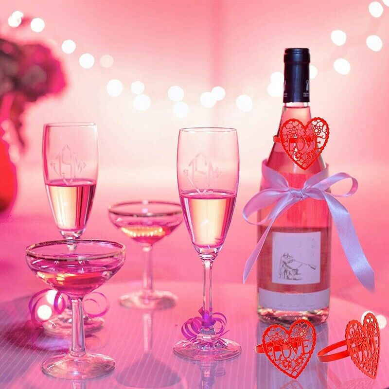 8 Pcs Valentine's Day Napkin s,Red Heart Napkin Holder s for Holiday Party WY1K9