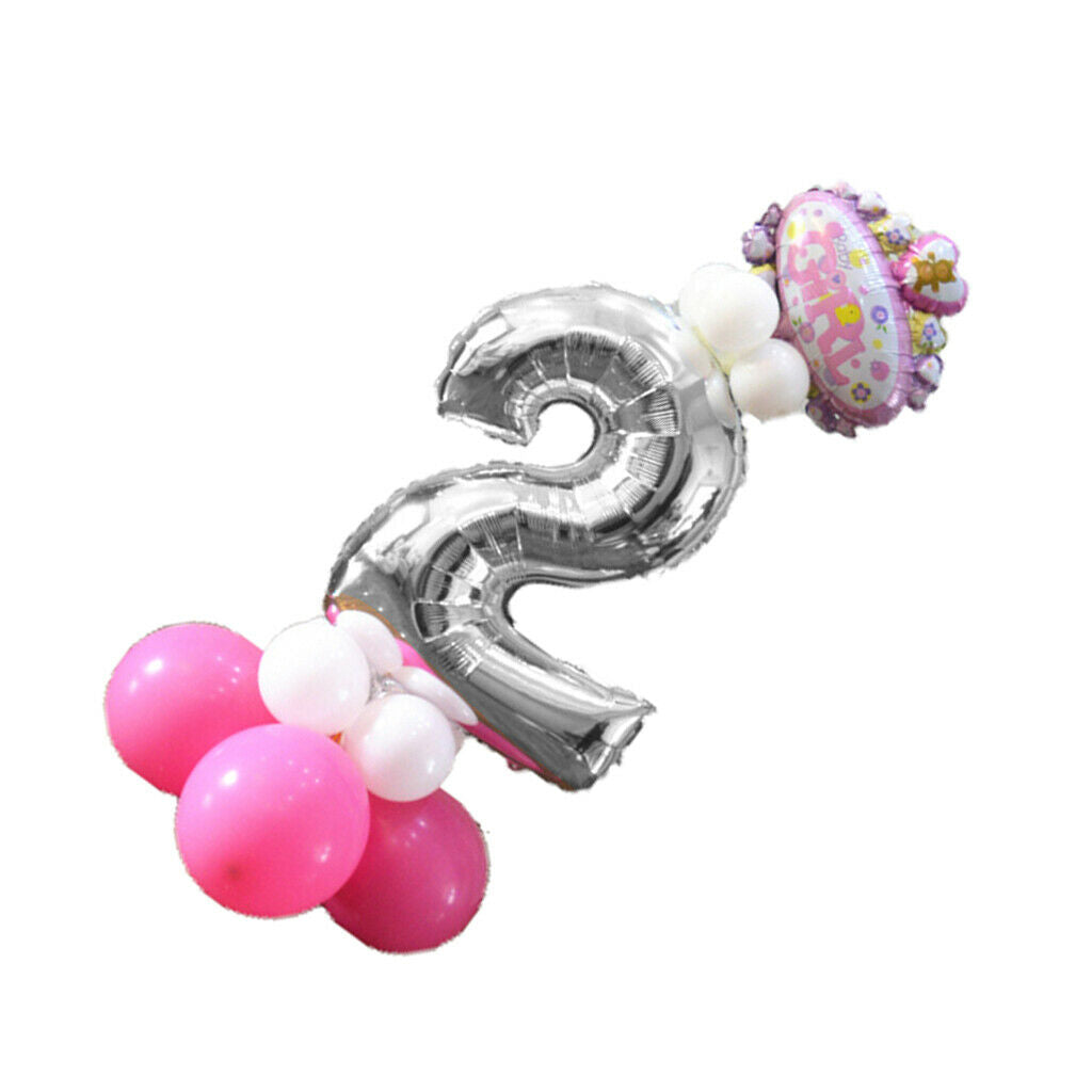 32" Digit Helium Ballons Number Foil Balloon Baby Birthday Decor Number 2
