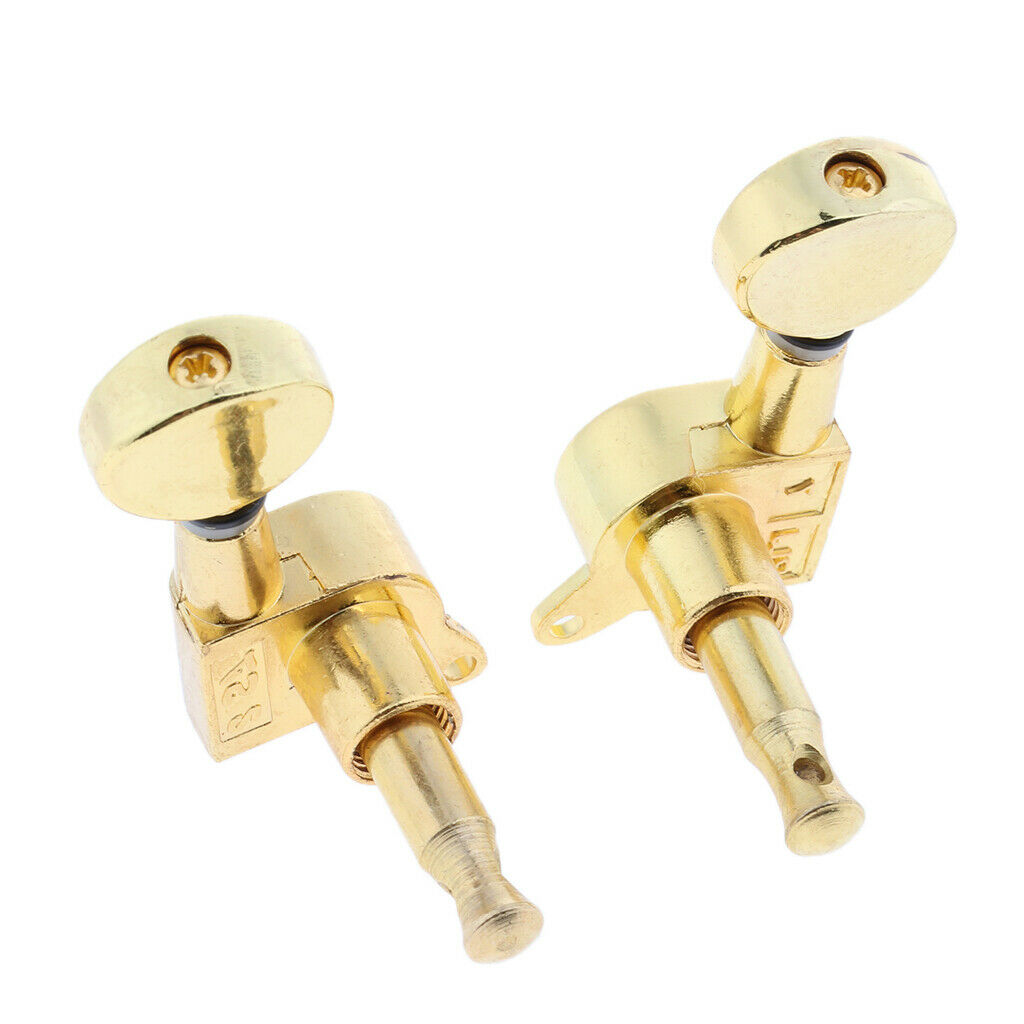 2sets Guitar String Tuning Pegs Machine Heads Tuners 3L 3R Chrome+Golden