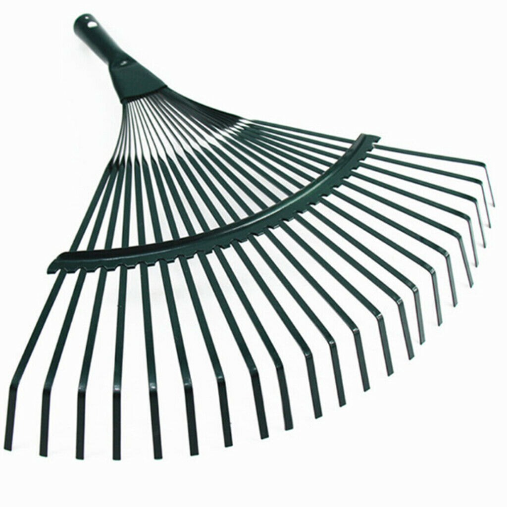 Steel 22 Tooth Rake Head 40cm Wide For Garden Leaves Leaves Collecting Green