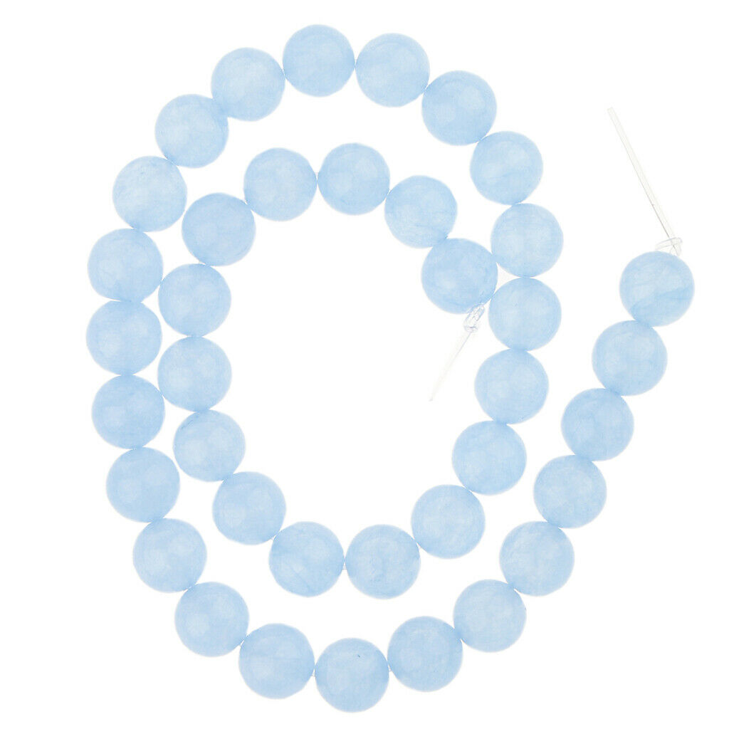 Blue Natural Stone Angelite Jade Round Shape Loose Beads Chalcedony 10mm