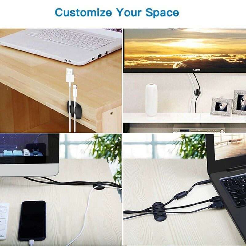 Cable Clips, 20 Pack Cord Organizer Cable Management For Home and Office, SelfQ8